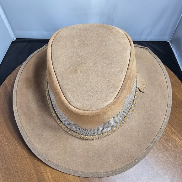 Sirocco Wide Brim Suede Sun Hat | American Hat Makers | Tan | NWT | XX-LARGE - Picture 9 of 11